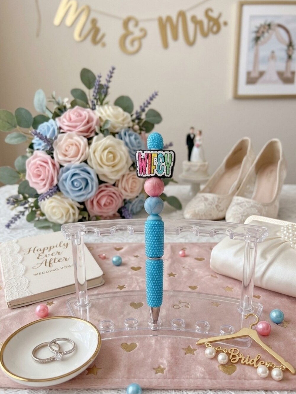 "Wifey" Beadable Pen- Black Ink- Free Refil